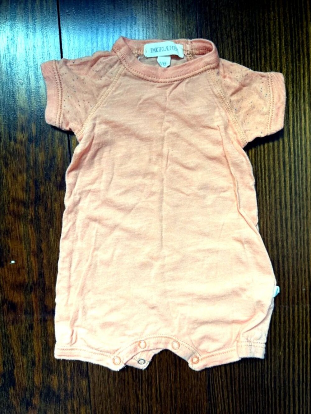 Paige Lauren Baby Romper Newborn Peach Cotton Like New